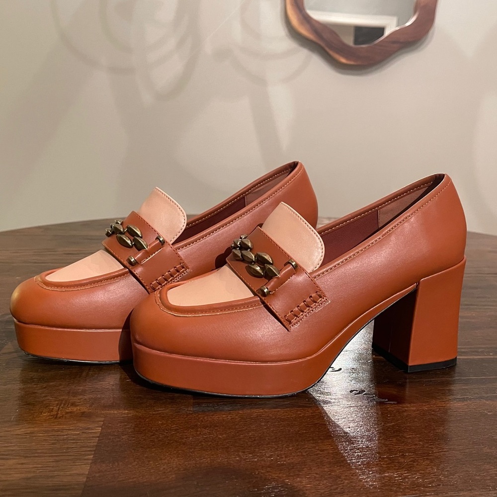 ASOS two tone platform loafers